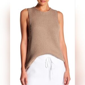 Vince Women's Waffle Knit Tank V407177140, Khaki, Size Medium